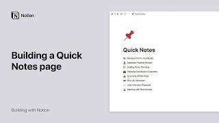 Build a quick notes page in Notion