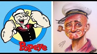 Popeye The Sailor Speed Drawing.