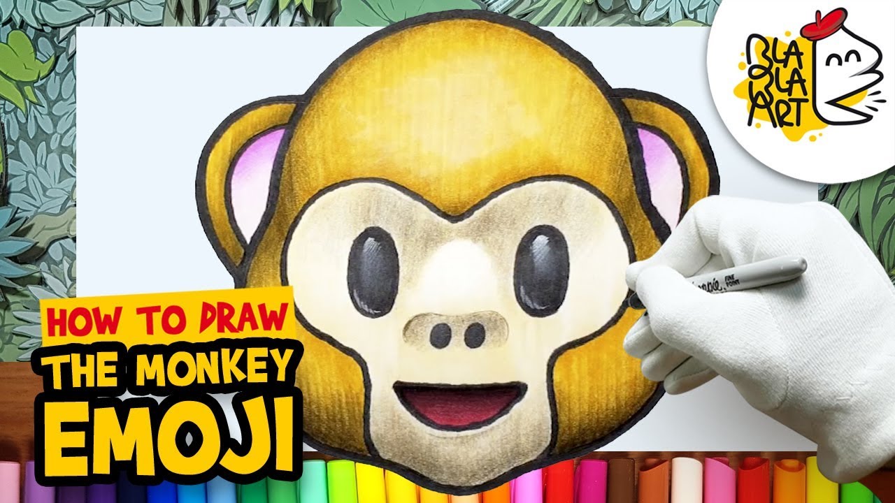 HOW TO DRAW THE MONKEY EMOJI | Easy Step By Step Emoji Drawing | BLABLA ART