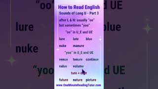How to Read English - 2 Sounds of Long U Part 1 #americanenglish #readingenglish #phonics