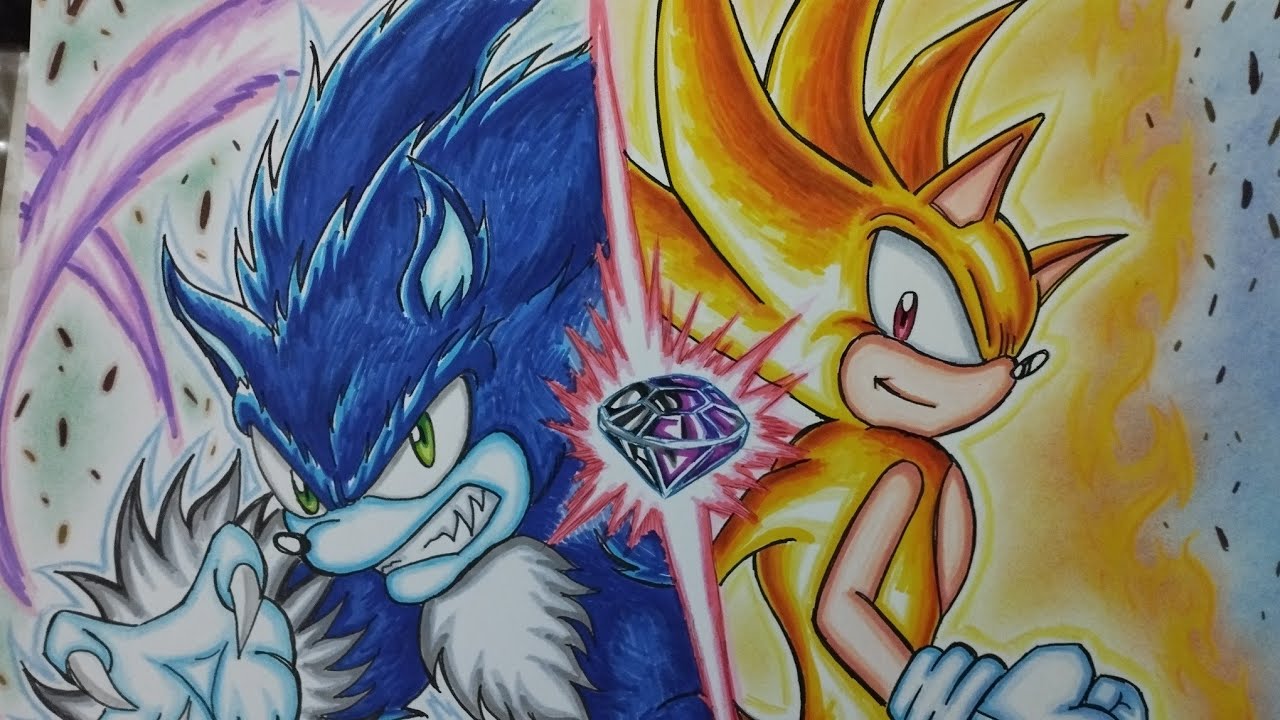Drawing SUPER SONIC and SONIC the WEREHOG - YouTube