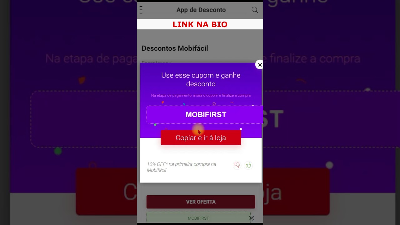 Cupom de desconto Mobifácil - 10% OFF* na primeira compra 