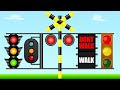 踏切アニメ 変な音する合体信号ふみきりカンカン Railroad crossing animation A strange sounding coalescence signal