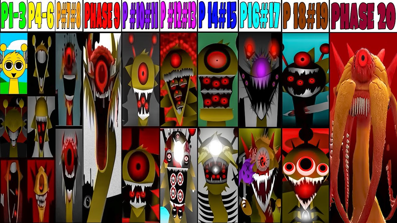 Incredibox Sprunki Mix: Phase 1-3  VS Phase 4-6 VS Phase 7-9 VS Phase 10-12 VS Phase 13-20