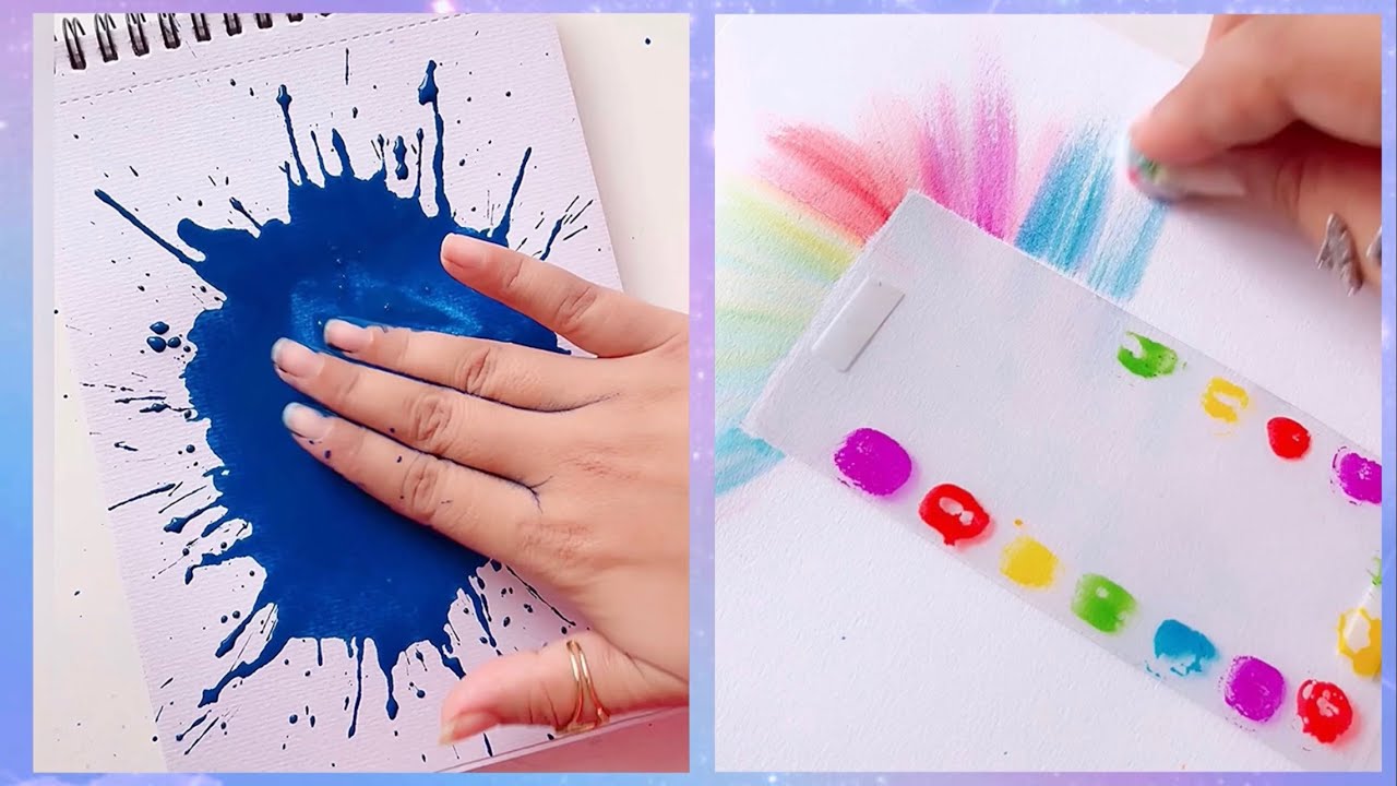 10 ART HACKS and PAINTING TECHNIQUES For Beginners || Easy Painting ...