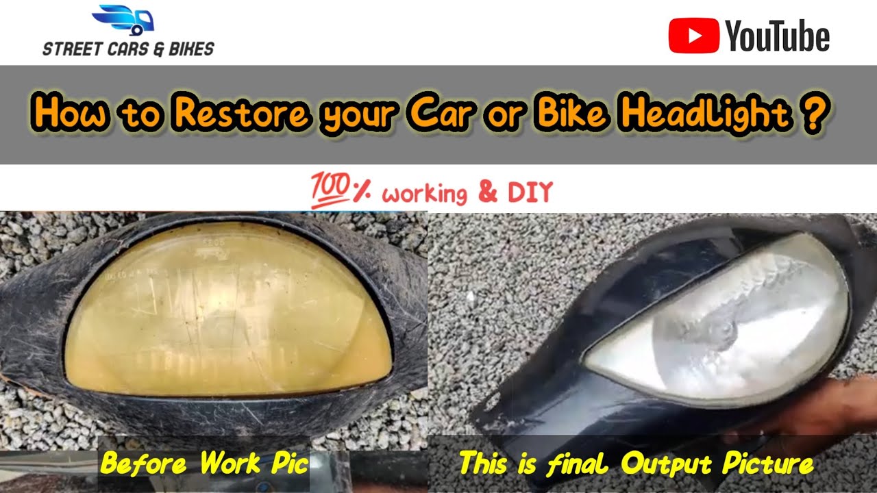 How to Clean Car🚗 or Bike🏍️ Head light Glass? How to restore Head