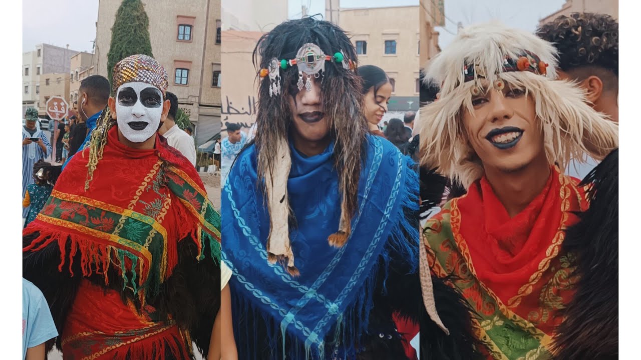 بوجلود بأكادير ( دراركة) ,،🥳🤩😱😈👹👺🔥تقاليد مدينة سوس في أول أيام العيد يستمر أسبوع