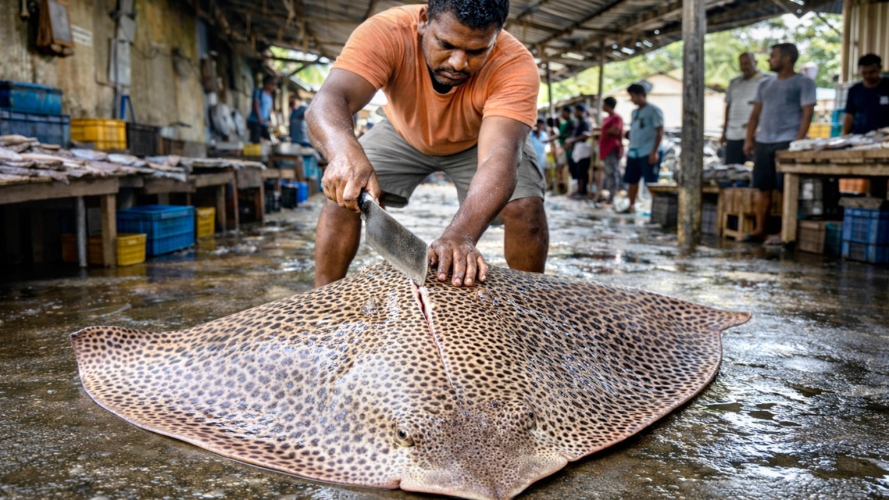 Wow Amzing Giant Size Fish Cutting at Hidden Paradise Seaside Market Masterclass