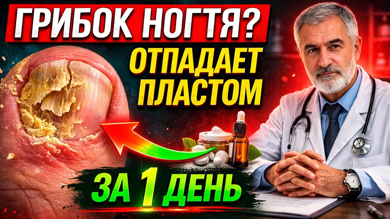 ГРИБОК НОГТЕЙ ОТПАДЕТ ПЛАСТОМ! Мощное домашнее средство за  день