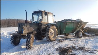 работа ФЕРМЕРА зимой.Погрузка: силоса, сенажа, навоза, опилок. 🚨 с YuoTube в Яндекс Дзен 🚨