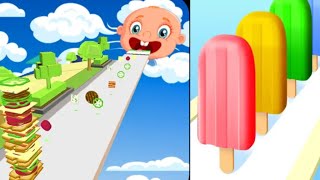 ▶️ Sandwich Runner 3D 🆚  Popsicle Stack - All Levels Gameplay Android,iOS - New Update