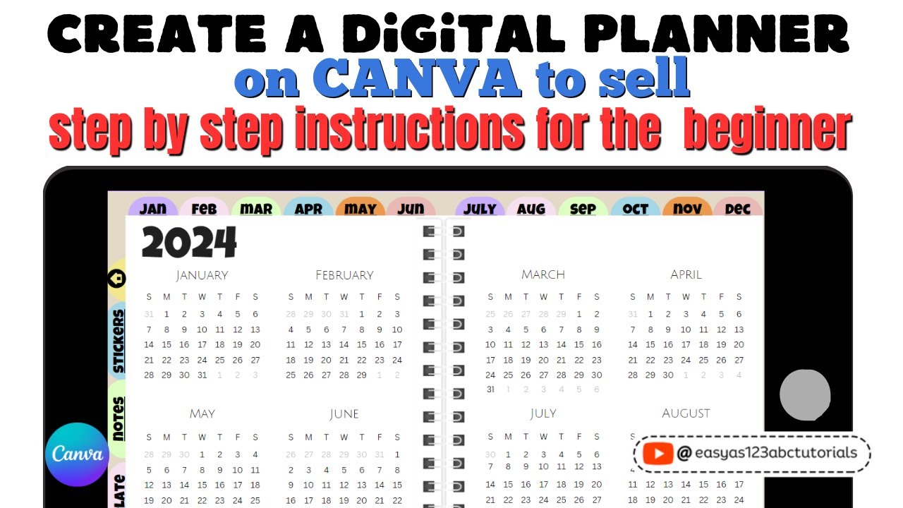 Create a Digital Planner to Sell on Etsy, Shopify. Use Canva to Create ...