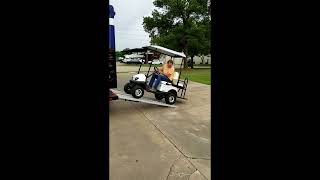Mini Golf Cart Hauler / Carrier loading and unloading the Swivelwheel 46