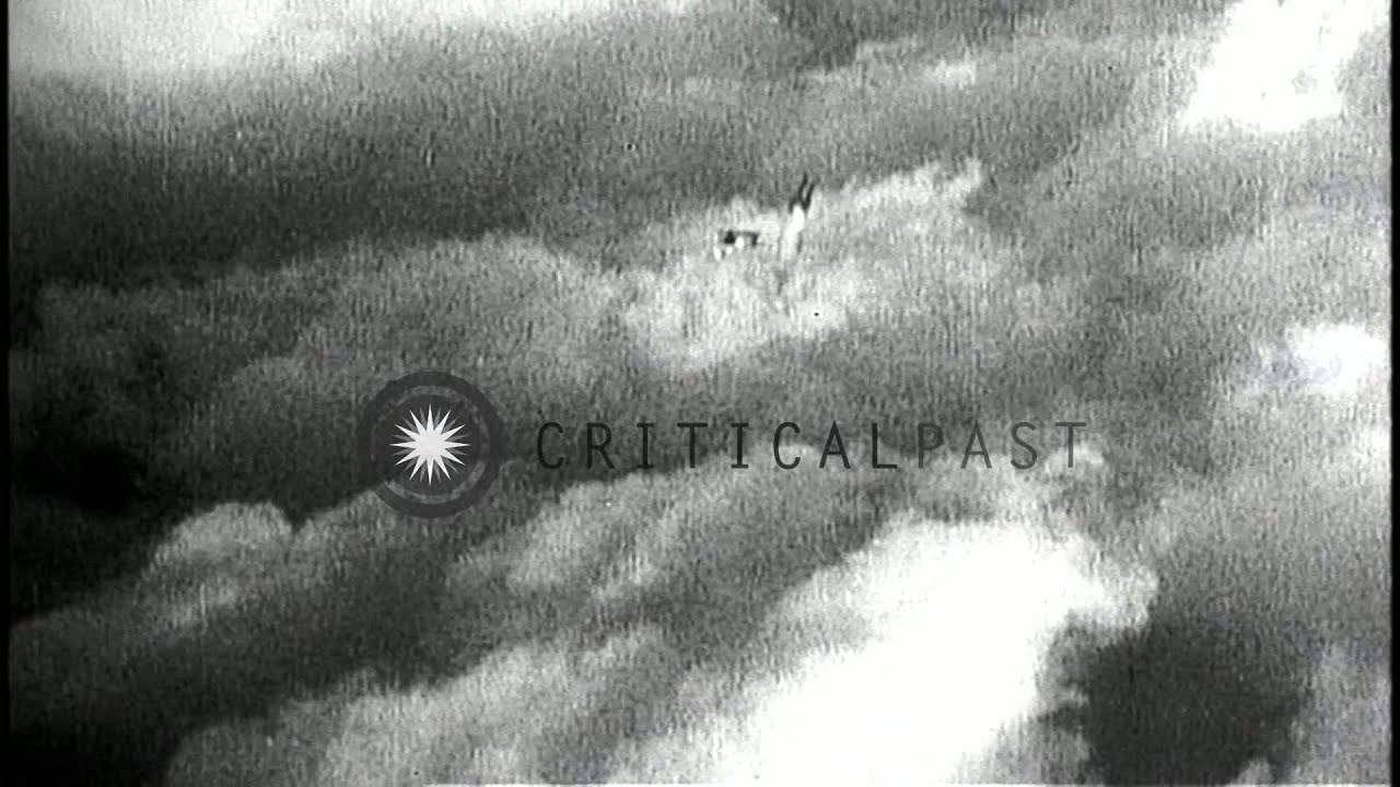 Aircraft in combat with the enemy.  World War 1 aerial dogfight. HD Stock Footage