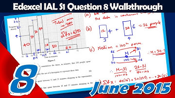 S1 Edexcel IAL June 2015 | Question 8 Walkthrough | Histogram Problems & Skewness