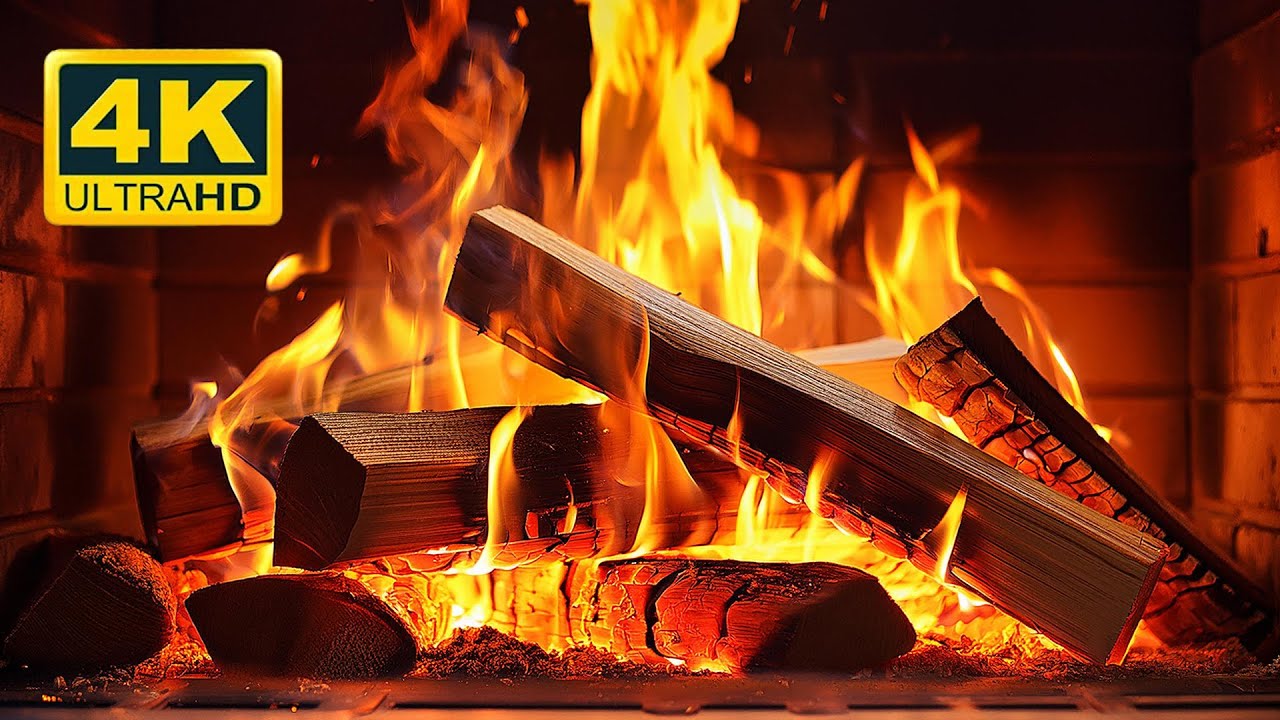 The Best Fireplace 4K 🔥 ( 12 Hours No Music) Fireplace with Crackling