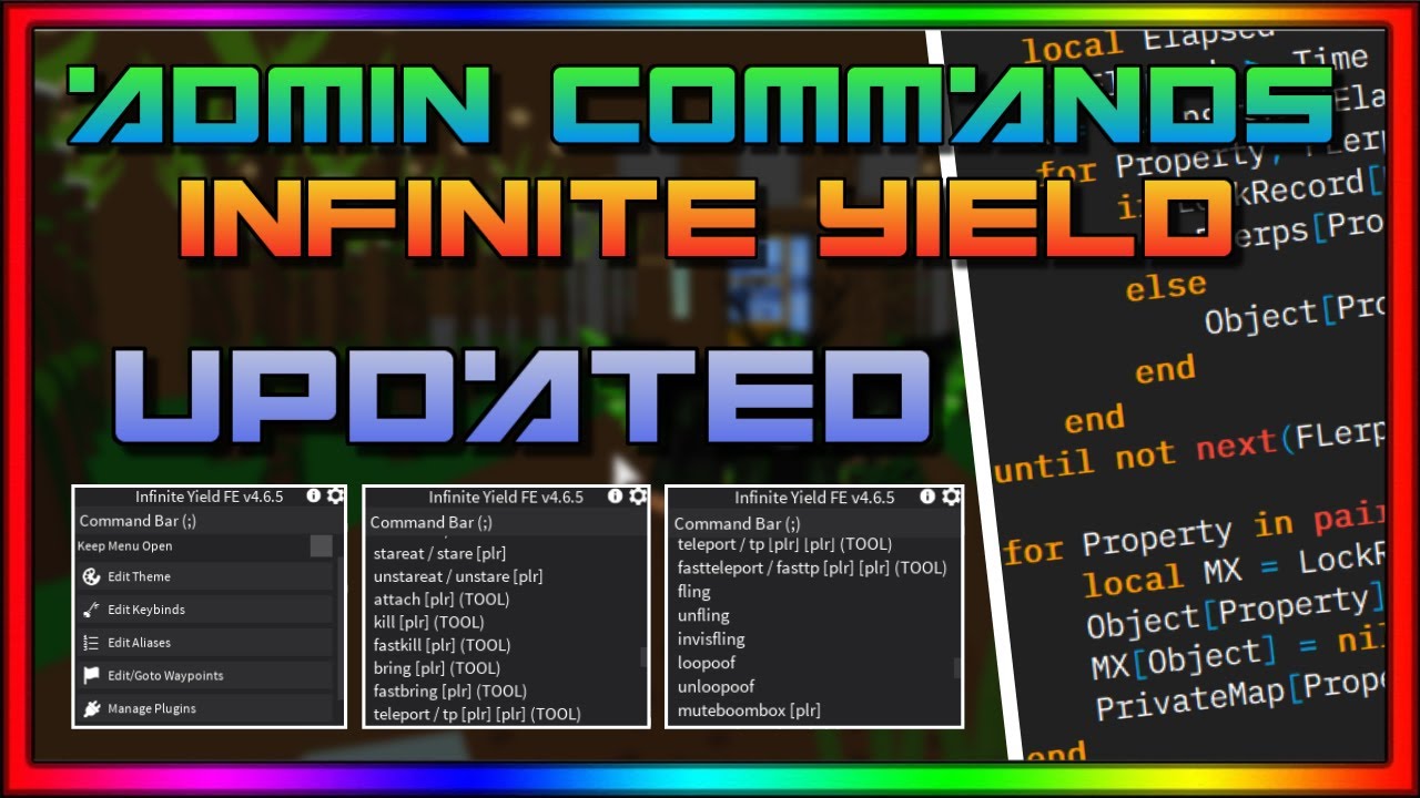 Updated Roblox Admin Commands Hack Script 500 Commands Any Game Infinite Yield Op Youtube - troleando a gente en roblox con scripts hacks v