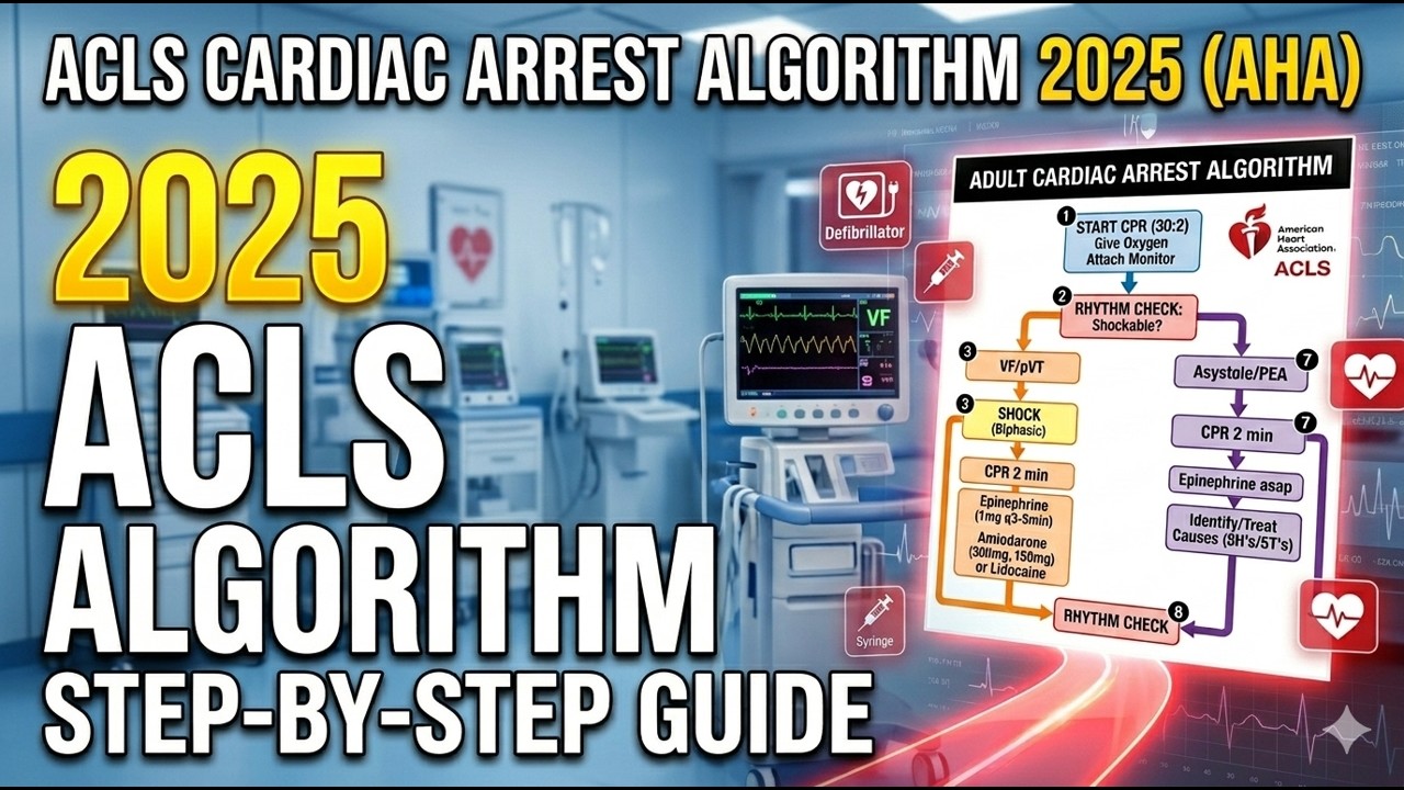 Aha Universal Algorithm 3.Cardiac arrest algorithm (AHA 2025) - YouTube