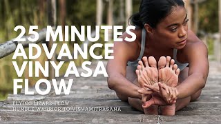 25 Minutes Advance Vinyasa Flow | Visvamitrasana to Flying Lizard Pose