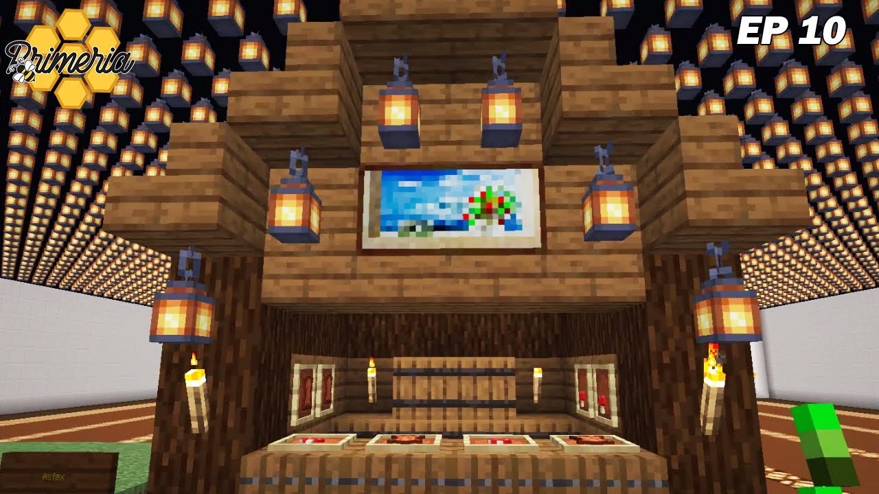 Construction d'un marché de Noël sur Minecraft Survie Primeria S2