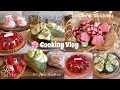 【Cooking Vlog】桜スイーツを作って春を堪能👩🍳🌸お菓子作りをこよなく愛す社会人1年目の製菓記録|桜モンブラン|ミルクレープ🍵|いちごタルト🍓|桜クッキー#お菓子作り#大量生産