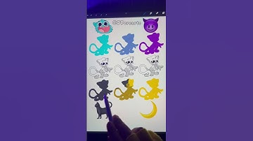 ⍰ 😈🐈‍⬛🌙 Emoji Color Mixing Palette The Smiling Critters | Poppy PlayTime #satisfying #colors