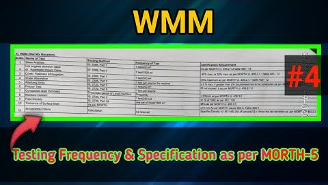 WMM-Testing Frequency & Specification as per MORTH-5 #WMMLABTEST #SUNILJHILMIL