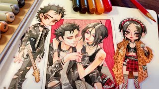 Nana fanart chill sketchbook session ~ Alcohol Markers with colored pencils