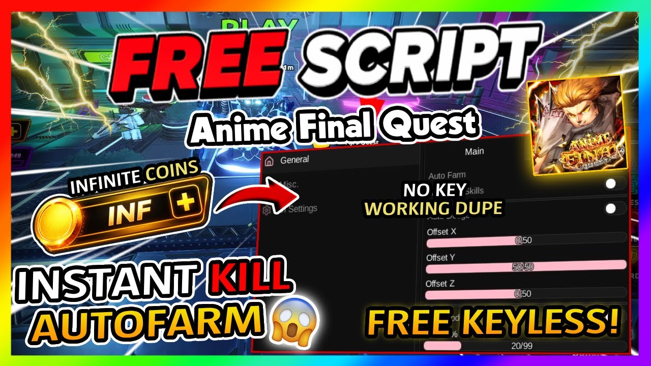 Anime Final Quest Script *NO KEY* - AUTOFARM, INF SPINS, KILL AURA + More!