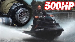 500HP TURBO Jetski on 35PSI BRUTAL ACCELERATION! (Built 3 Cylinder SeaDoo RXPX 260)