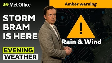 08/12/2025 - Storm Bram arriveert - Avondweerbericht VK – Met Office Weather