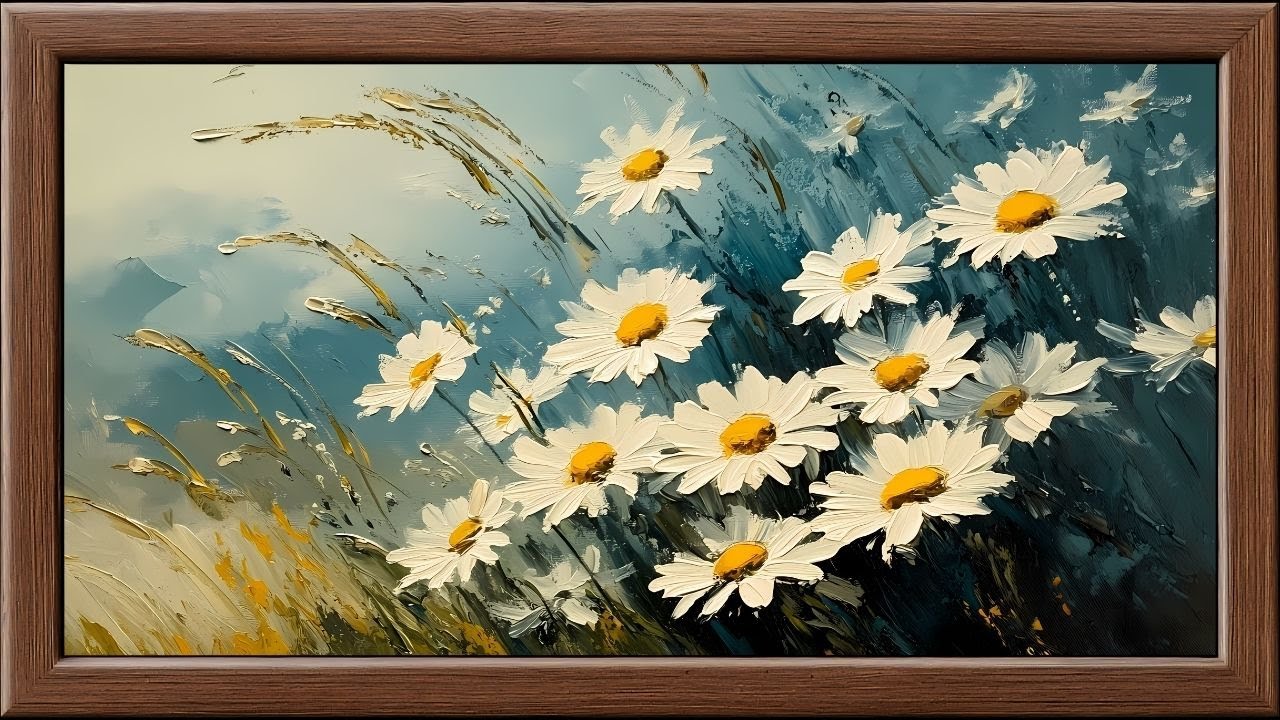 White Daisies & Wildflowers | Frame TV Art 4K Screensaver | Sargent & Sorolla Style Painting