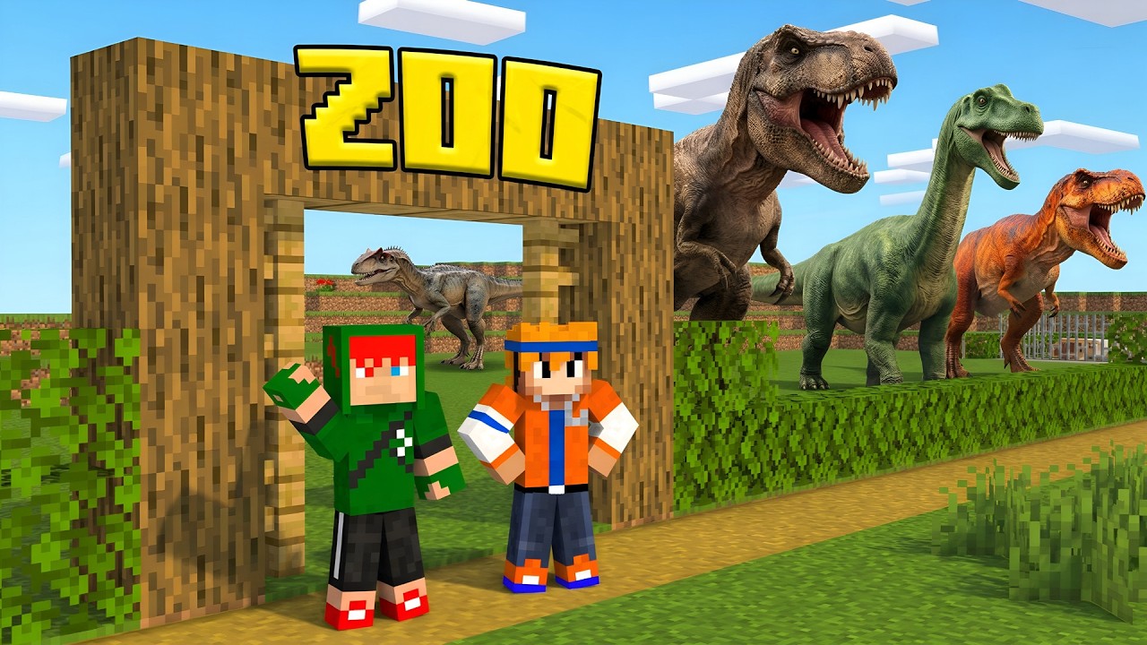 CAPTURANDO DINOSSAUROS PARA CRIAR UM ZOOLÓGICO NO MINECRAFT!!