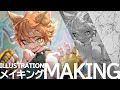 【グリザイユ画法：メイキング80】ストリートファイト狼さん