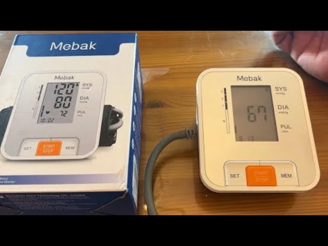 Blood Pressure Monitor, Mebak BP Machine Upper Arm Cuff,Automatic Digital  High Blood Pressure Monitor for Home Use, Pulse Rate Monitoring Silver