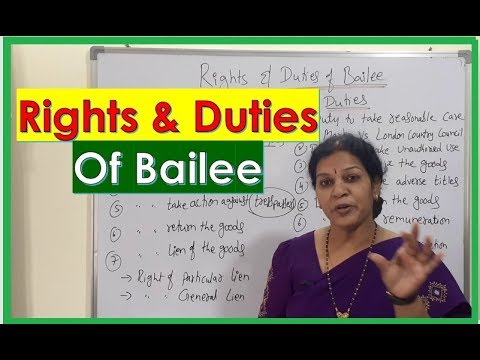 "Rights & Duties of Bailee" In Law Subject By Dr.Devika Bhatnagar