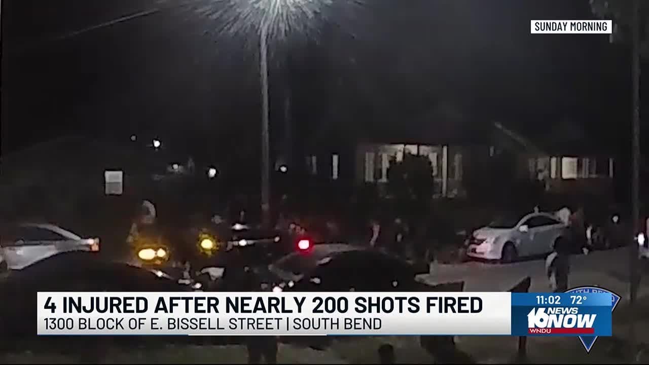 4 injured after nearly 200 shots fired in South Bend - YouTube