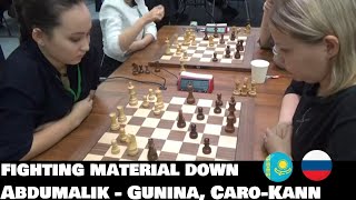 Reaching draw knight down | Gunina - Abdumalik | Caro-Kann defense
