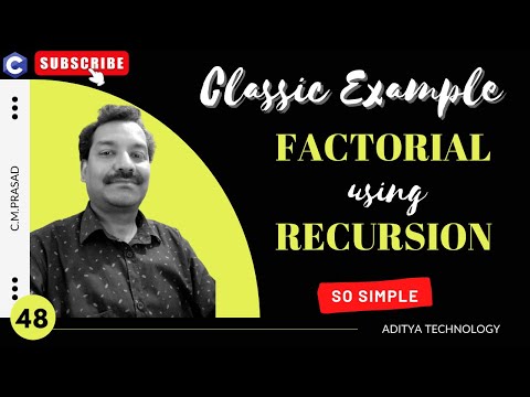 Step- 48: Factorial using recursion in c programming | EzyCode