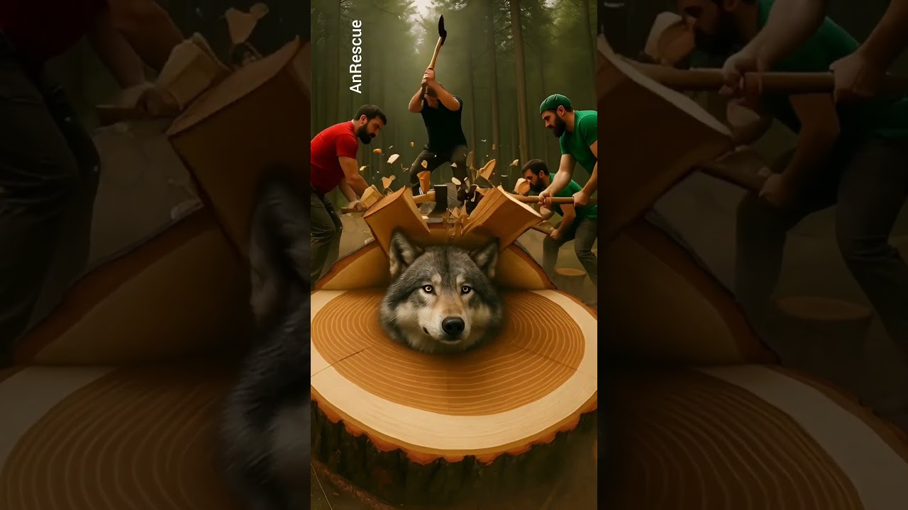 rescue wolf from the gaint log 