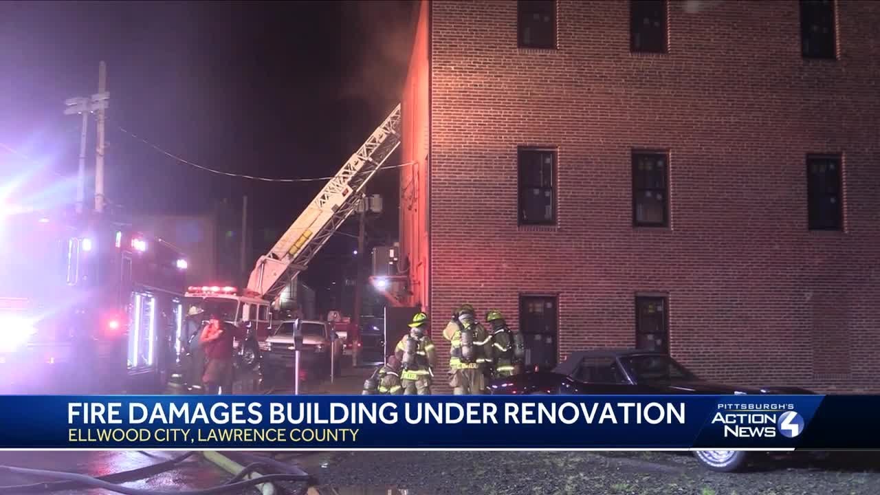Ellwood City fire damages building under renovation