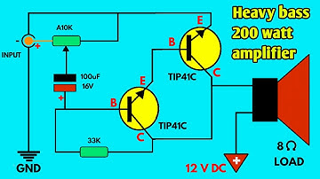 POWERFUL AMPLIFIER MAKING USING BTJ(NPN) TRANSISTORS(2 TIP41C) || creative ideas
