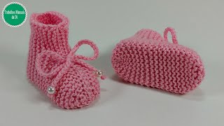 Very easy knitting booties for babies from 0 to 3 months