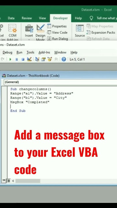 Add a message box to your excel VBA code #subscribe #share #comment # ...
