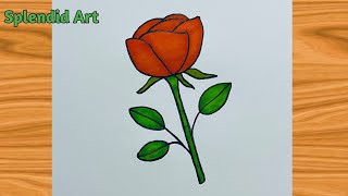 How to draw a rose| Rose drawing| Valentine’s Day drawing|@SPLENDIDART