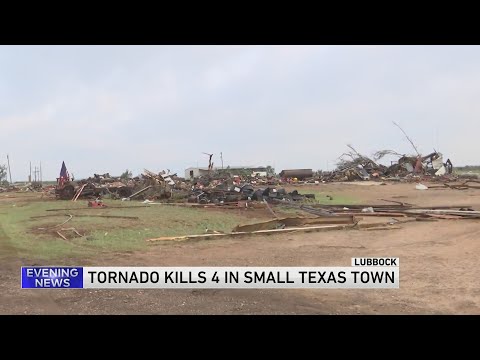 Tornadoes, hail and hurricane-force winds tear through west Texas, killing 4 people in small town