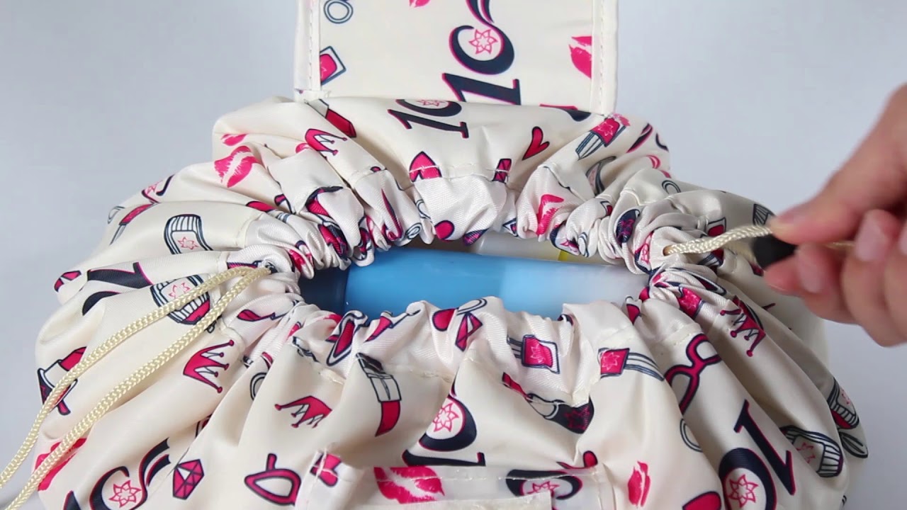 portable drawstring makeup bag