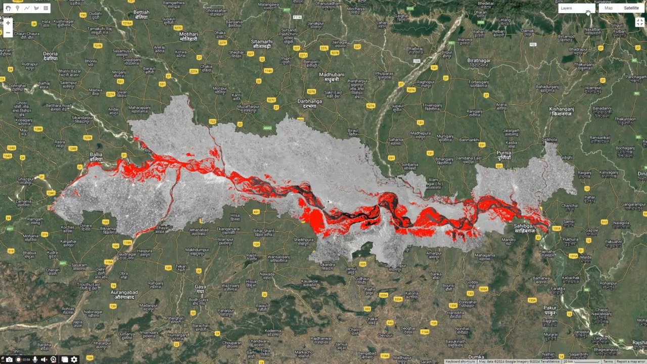 Visualization of Bihar 2024 Flood-Affected Areas Using Google Earth Engine (GEE)