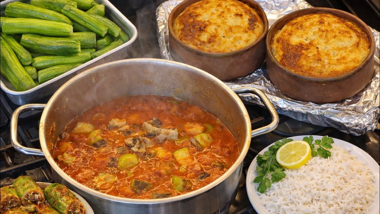 فطار رمضان كوسه باللحمه وطاجن رز معمر تحفه سفره رمضان 2026