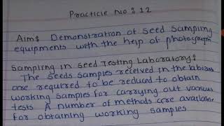 T.Y.Bsc Practical Seed Sampling equipments